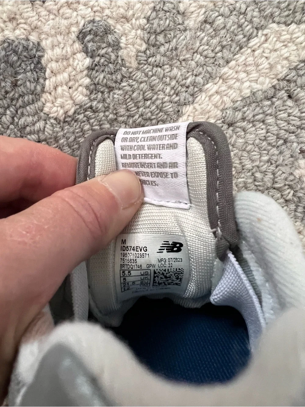 New Balance Gray and White Kids Lace-Up Sneakers